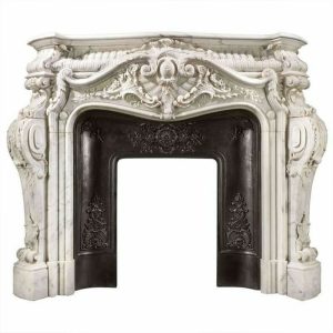 شومینه گازی کلاسیک با فریم سنگ طرح پژوا کد 3542